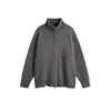 Suéter Vintage Yidao 25 Otoño/Invierno Nuevo de Cuello Semi-Alto con Doble Cremallera para Hombre, Cardigan de Punto Holgado Color Sólido Estilo Perezoso