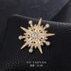 Broche Insignia de Copo de Nieve con Incrustaciones de Diamantes de Estrella de Ocho Puntas Estilo Ams Broche de Moda de Lujo de Alta Gama para Chaqueta de Traje de Mujer
