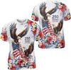 Camiseta Masculina de Manga Curta com Gola Redonda, Impressa em 3D, Transfronteiriça