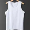 Fabricante colete masculino 100% algodão masculino costas nadador esportivo absorvente de suor todo algodão roupa íntima branca regata de verão camisa base fina