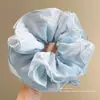 Goma para el pelo tipo scrunchie verde estilo bosque de hadas para mujer, Diadema de alta gama con lazo de perlas, Accesorio para el pelo trenzado