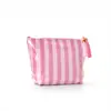 Bolsa Cosmética Rayada Brillante de PVC para Viaje Gran Capacidad Bolsa de Almacenamiento para Cosméticos Portátil Impermeable Neceser Bolsa de Almacenamiento