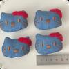 Otoño e Invierno Nuevo Kitty Azul Mezclilla Accesorios de Felpa Abertura Trasera Lindo Cuerda para el Cabello para Niña Accesorios Zapatos y Calcetines