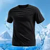 Camiseta de Hielo Transpirable para Hombre de Verano Manga Corta para Correr Top Transpirable de Secado Rápido Ropa Deportiva Cómoda para Hombre