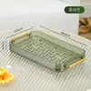 Bandeja de té para sala de estar en casa mesa de preparación en seco juego de té de lujo ligero portavasos para tazas de té y tazas de agua bandeja rectangular de doble capa con drenaje