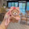 Celebridad de Internet Peluche Dibujo Animado Gorro Oso Llavero Muñeco de Peluche Lindo Colgante para Bolso Colgante Lindo Corazón de Niña
