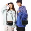 Bolsa transversal casual texturizada, design simples, bolsa carteiro, para o dia a dia, bolsa de ombro impermeável, cor sólida, bolsa quadrada pequena para vendas transfronteiriças