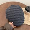 Chapéu para Frente Xadrez Roxo Retrô Estilo Japonês Chapéu Pintado Boina Língua de Pato Banda Reversa Pequena Atmosfera de Verão para Mulheres Mostrando o Rosto