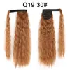 Xuchang Venta al por mayor Cinta Mágica Permanente de Maíz Cola de Caballo Peluca Cabello Largo Rizado para Mujeres Europeas y Americanas Extensiones de Cabello Rizado de Lana Cola de Caballo Trenza