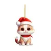 Decoración Navideña Nueva para Amazon Transfronterizo Serie Gatito Navideño Colgante para Árbol de Navidad Acrílico Colgante para Coche