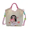 Bolso de Nylon Bordado Nuevo 2026, Bolso Cruzado de Hombro Único de Moda y Versátil para el Trabajo, Lindo Bolso de Almacenamiento para Niñas