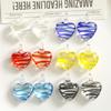 Líneas completamente transparentes tambor redondo colgante corazón de durazno diy accesorios de vidrio personalidad aretes pulsera collar material al por mayor