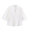 Exportación Transfronteriza Ropa de Mujer Verano 2025 Nuevo Estilo Europeo y Americano Moda Camisa Bordada con Corte y Mangas Abullonadas 8741229