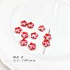 [Vermelho] Pato de Cerâmica Redondo com Contas Fofas Flor de Amor Quadrado Pequeno com Contas diy Acessórios para Colar Pulseira Feitos à Mão