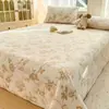 Invierno Leche Terciopelo Cama Sábanas de Cama Pieza Única Engrosado Felpa Cama Sábanas de Cama Tallado Coral Franela Colcha Manta Única Juego de Tres Piezas