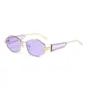 Gafas de Sol de Moda Tendencia Europeas y Americanas Transfronterizas de Amazon 2025 Rombo Metal Polígono Gafas de Sol de Gama Alta