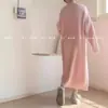 Vestido de estilo suave Outono e Inverno Feminino Comprimento Médio Temperamento Acima do Joelho Senhoras Desgaste Malha Solta Camisola Saia Longa