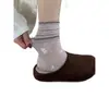 Nuevos Calcetines Coreanos Otoño/Invierno Costilla Doble Estilo Floral Pequeño Fresco con Encaje Cómodos Transpirables Estilo Universitario Juvenil Media Pantorrilla