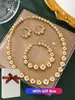 Moda Comercio Exterior Wholesale Elegante Sencillo Exagerado Brillante Redondo Collar de Perlas Conjunto de Joyería de Nicho para Mujer