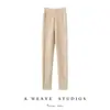 Leggings 100% caxemira pura para mulheres, calças peludas de cintura alta modeladoras, novas calças versáteis de cor sólida para outono e inverno