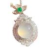 Colgante de Calcedonia de Hielo Natural para Mujer Calcedonia Blanca Hielo Incrustada con Piedra Preciosa Colgante de Collar de Ágata Fideos de Hielo Blancos
