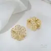 Broche de Flor de Oro Real Cladado en Cobre 14K que Conserva el Color, Accesorios para Broches, Manualidades DIY, Corsage Hecho a Mano, Materiales para Joyería Hecha a Mano