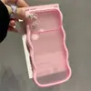 Nuevo producto que se transforma instantáneamente en una funda con ventana grande de borde ondulado, adecuada para la funda del teléfono Apple 18 17Pro, funda dos en uno de color contrastante con tacto de piel 16