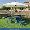 Mesas e Cadeiras de Lazer para Exterior, Móveis de Jardim para Vilas ao Ar Livre, Cadeiras de Jantar à Prova d'Água com Proteção Solar para Terraço e Varanda, Cadeiras de Ferro Forjado para Pátio