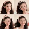 2025 Nueva Horquilla Celebridad de Internet Coreana Diadema de Encaje Crema para Mujer con Corona Alta y Diadema Ancha Antideslizante Accesorio para el Cabello