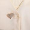 Broche de Corazón con Pedrería Completa de Diamantes, Estilo Japonés y Coreano, Personalidad de Alta Calidad, Combinación Perfecta, Pin con Forma de Corazón para Cuello de Camisa de Mujer, Accesorios para Ropa