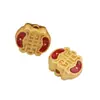 Acessórios para pulseira diy estilo chinês lótus caractere fu Coisa boa amendoim areia dourada pulseira cocar acessórios feitos à mão com contas lote