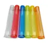 Embalagem de tubo de plástico transparente colorido de PVC, tubo de ensaio de armazenamento com rolha de plástico, tubo redondo rígido multicolorido, amostra grátis disponível