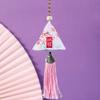 Bolsita del Festival del Bote del Dragón, Bolsita Triangular de Borla para Zongzi Estilo Chino Tradicional Bordada a Mano, Bolsita de Artemisa para Bendiciones, Bolsa Portátil