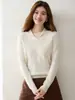 Suéter de Cachemir con Cuello Azul y Verde para Mujer, Jersey de Manga Larga, Estilo Casual Diario, Versátil, Capa Base de Punto de Color Sólido