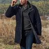 Suede Europeo y Americano de Otoño e Invierno, Saco de un Solo Botón para Hombre, Abrigo de Piel de Longitud Media, Pieza Única de Suede