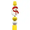 Venta Caliente Dibujos Animados Papá Noel Pegamento Suave de PVC Bolígrafo Cuentas DIY Creativo Árbol de Navidad Cuentas Cuentas de Enfoque Accesorios al por Mayor