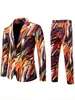 Traje Estampado para Hombre Transfronterizo Traje Fiesta Escenario Club Nocturno Vestido de Actuación Genial Traje Casual