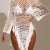 Aliexpress Nuevo Comercio Exterior Transfronterizo para Mujer con Calados y Borlas Cubre Traje de Playa de Manga Larga