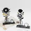 Diseño Popular Bola de Cristal Calada Flores de Hierro Adornos de Escritorio Sala de Estar Decoraciones Adornos de Instagram Suministro Directo de Fábrica
