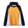 Camiseta Base de Ciclismo al Aire Libre de Verano, Secado Rápido, Bloqueo de Color, Malla Transpirable, Manga Larga con Capucha para Hombres y Mujeres 12142