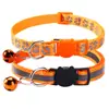 Collar Reflectante para Mascotas Collar Luminoso Collar para Gato Collar para Perro Collar con Cascabel Collar con Hebilla de Seguridad Estampado de Huella de Perro