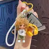 Lindo llavero de muñeca de pelo rizado, perfecto para niños, parejas o como accesorio para bolsa; llavero de muñeca de dibujos animados, regalo pequeño, al por mayor
