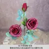 Decoración de Boda Simulada de Rosa Kabu de 3 Cabezas Flor Falsa Flor Artificial Día de San Valentín Chino Rosa Individual Flor Artificial