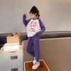 Traje de dos piezas con top y pantalón de dibujos animados de moda de primavera y otoño para niñas bebés de celebridades en línea