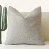 Funda de Almohada de Alta Gama Francesa Algodón y Lino Sofá Sala de Estar Lujo Accesible Escandinavo Cojín Crema Dormitorio Mesita de Noche Cojín de Respaldo