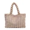 Bolsa de Pelúcia Nova Outono Inverno Moda Casual Bolsa de Mão Grande Capacidade Simples para o Dia a Dia Bolsa de Ombro Único Bolsa Feminina Bolsa