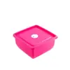 Caja cuadrada de plástico para conservación de alimentos al por mayor transfronteriza, grado alimenticio, sellada para refrigerador, tarro para snacks, lonchera, lonchera, apta para microondas