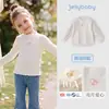 Camiseta de Manga Longa Infantil Jellybaby 2026 Outono Novo Estilo Estilo Francês Menininha Bebê Roupa de Outono Camiseta Básica Infantil