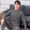 Conjunto Roupa íntima térmica masculina com forro de fleece conjunto térmico inverno tamanho plus size roupas de outono calça comprida base