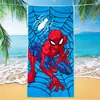 Toalla de playa Marvel Spider-Man de exportación transfronteriza, microfibra ultrafina, doble cara, absorbente, toalla de baño de playa de dibujos animados para niños